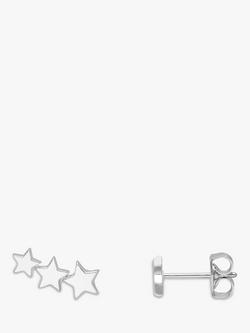 Estella Bartlett Crawler Star Stud Earrings, Silver Plated, Silver