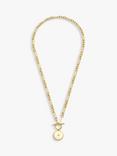 Estella Bartlett Cubic Zirconia T Bar Coin Link Necklace, Gold