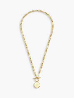 Estella Bartlett Cubic Zirconia T Bar Coin Link Necklace, Gold - view 2, Gold