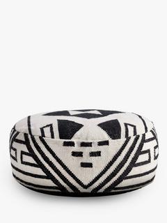 John Lewis Benito Outdoor Pouffe, Natural/Black