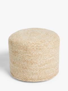 John Lewis Jute Effect Outdoor Pouffe, Natural