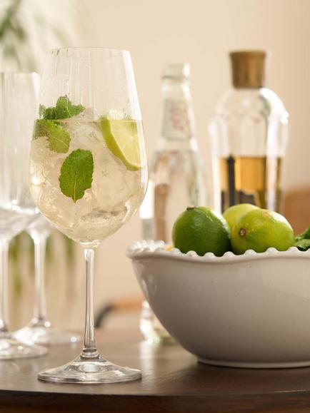 Truly Fluted Crystal White Wine Glass, Set of 4, 350ml, Clear - view 2, Clear