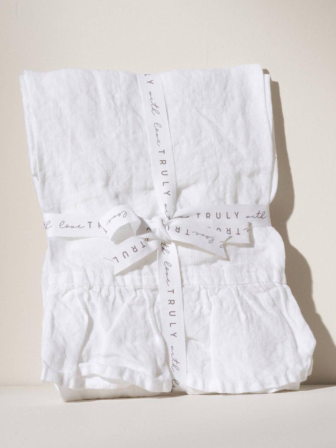 Truly Ruffle Hem Linen Tea Towel