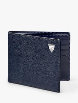 Aspinal of London 8 Card Billfold Saffiano Leather Wallet - view 2, Navy