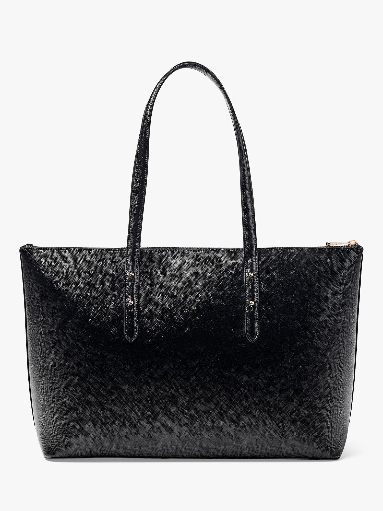 Product image 2 of 6, which shows Aspinal of London Regent Saffiano Leather Zip-Top Tote Bag, Black