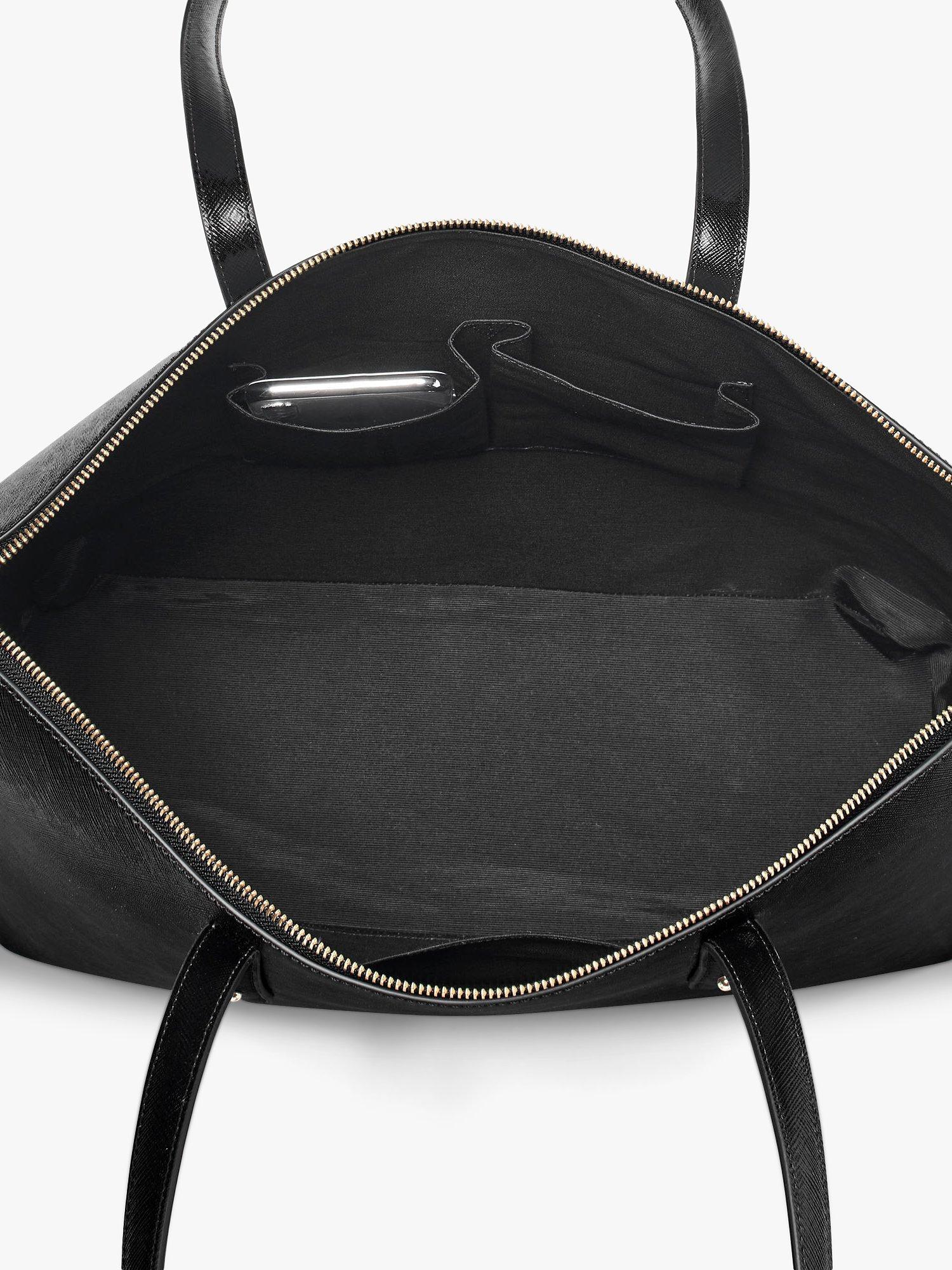 Product image 4 of 6, which shows Aspinal of London Regent Saffiano Leather Zip-Top Tote Bag, Black