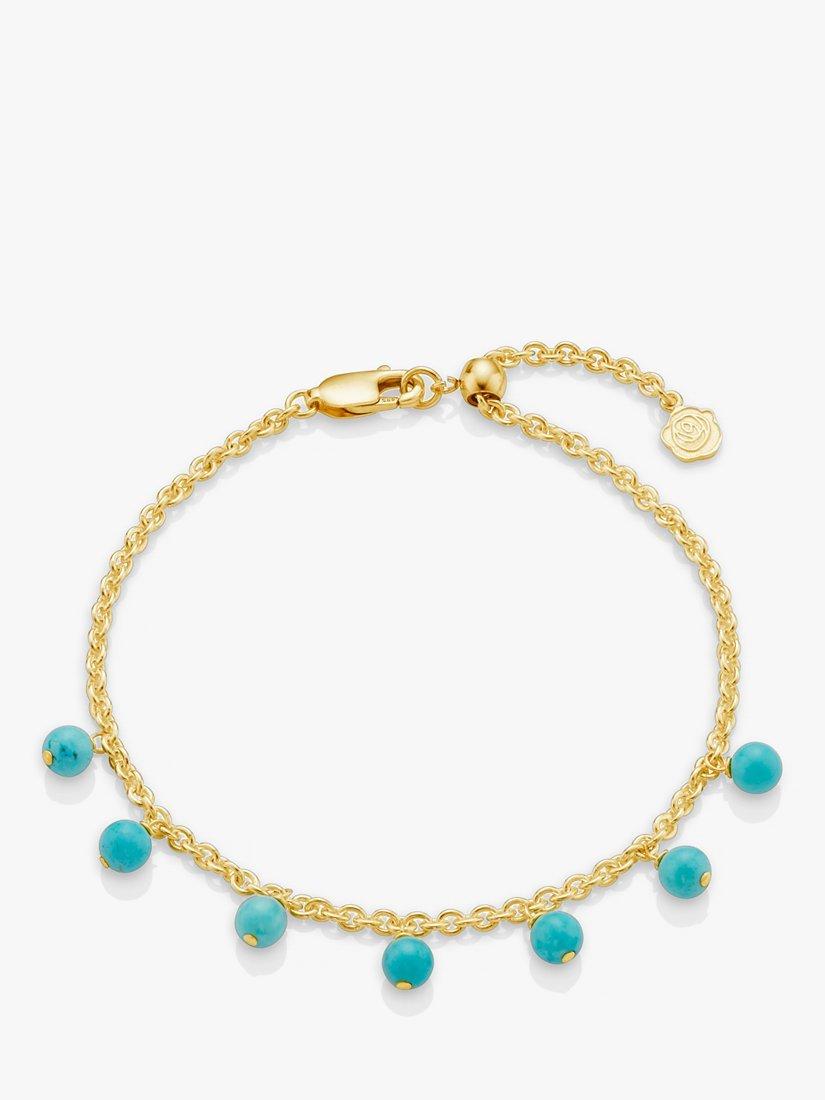 Under the Rose Birthstone Turquoise Chain Bracelet, Gold
