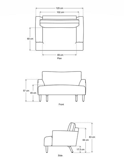Swyft Model 05 Loveseat - view 2, Boucle Fern