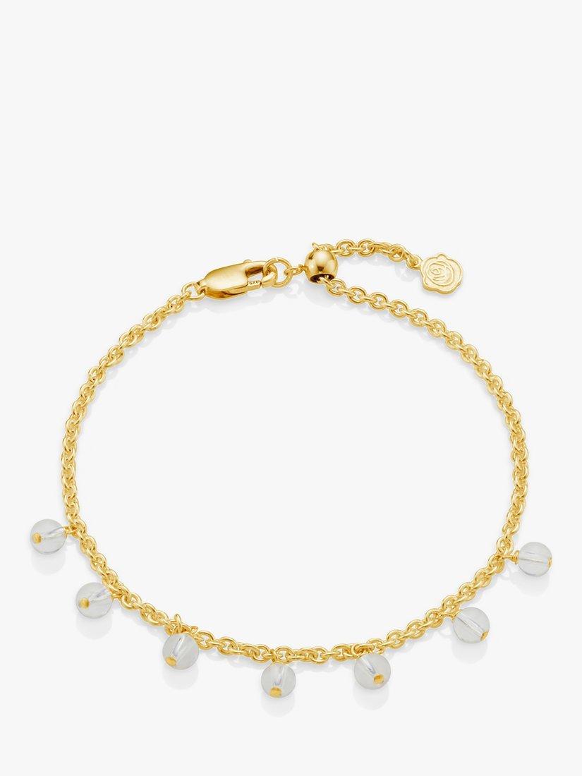 Under the Rose Birthstone Rock Crystal Chain Bracelet, Yellow Gold