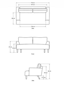 Swyft Model 05 Medium 2 Seater Sofa - view 2, Velvet Kingfisher