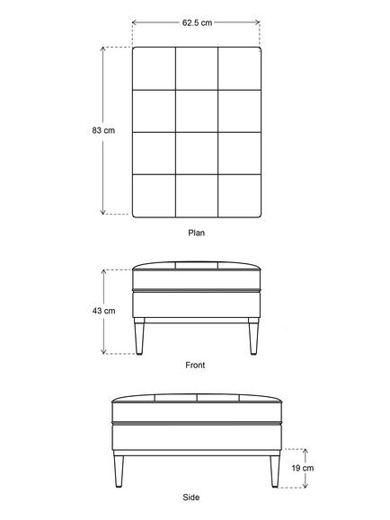 Swyft Model 02 Chaise Piece/Footstool - view 2, Brick Velvet