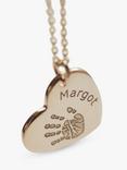 Under the Rose Personalised Hand or Foot Print Heart Pendant Necklace