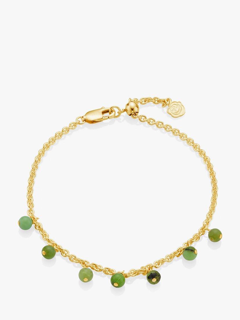 Under the Rose Birthstone Chrysoprase Chain Bracelet, Yellow Gold