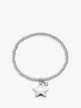 Under the Rose Personalised Engraved Star Beaded Bracelet, Silver