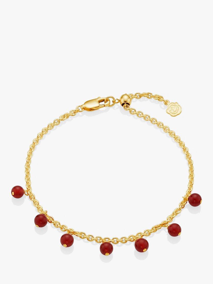 Under the Rose Birthstone Carnelian Chain Bracelet, Gold
