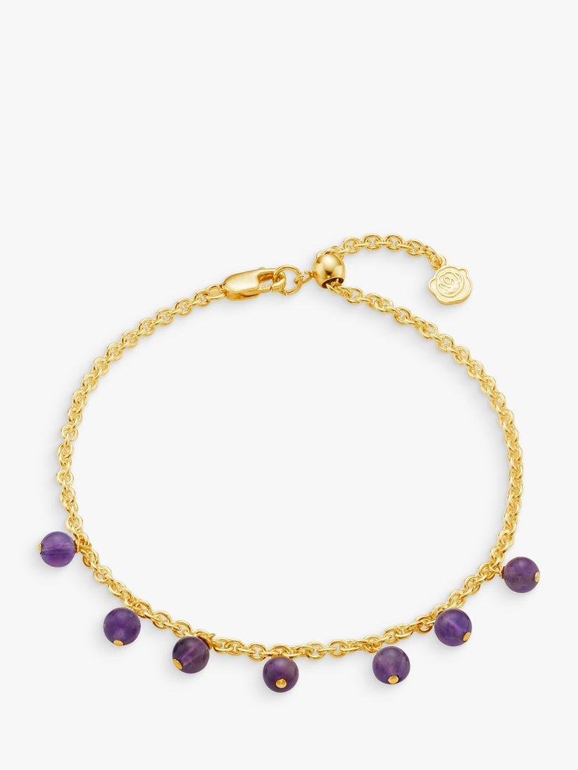 Under the Rose Birthstone Amethyst Chain Bracelet, Gold