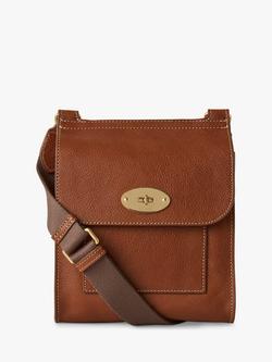 Mulberry Antony Small Natural Vegetable Tan Leather Messenger Bag, Oak, Oak