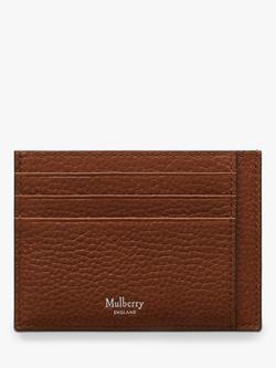 Mulberry Small Classic Grain Leather Card Holder, Oak