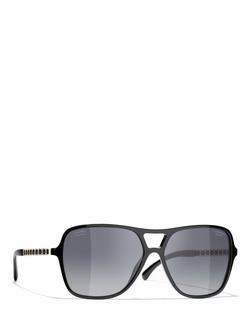 CHANEL Square Sunglasses CH5439Q Black/Grey Gradient, Black/Grey Gradient