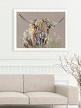 John Lewis Louise Luton 'Daisy Daisy' Highland Cow Framed Print, 84.5 x 104.5cm, Brown