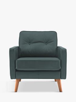 G Plan Vintage The Sixty Five Leather Armchair, Cambridge Petrol Blue