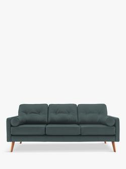 G Plan Vintage The Sixty Five Large 3 Seater Leather Sofa, Cambridge Petrol Blue