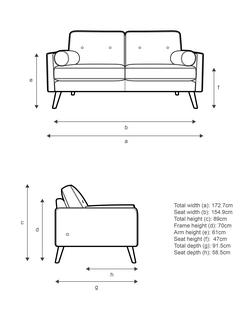 G Plan Vintage The Sixty Five Medium 2 Seater Leather Sofa - view 2, Cambridge Petrol Blue