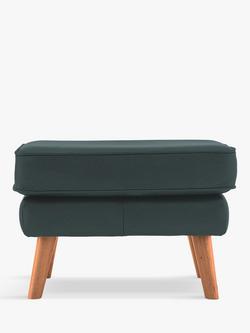 G Plan Vintage The Sixty Five Leather Footstool, Cambridge Petrol Blue