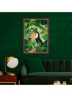 John Lewis Andrea Haase Jungle Toucan Framed Print, 77 x 57cm, Green/Multi - view 2, Green/Multi