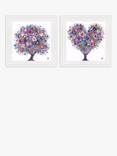 John Lewis Sara Otter 'Heart Tree' Framed Prints, Set of 2, 61 x 61cm, Purple/Multi