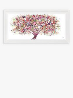 John Lewis Sara Otter 'Tree of Love' Framed Print, 45 x 100cm, Pink/Multi, Pink/Multi