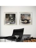 John Lewis Rod Chase 'City Lights' & 'Twilight in Central Park' New York Framed Prints, 61 x 61cm, Grey