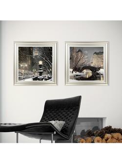 John Lewis Rod Chase 'City Lights' & 'Twilight in Central Park' New York Framed Prints, 61 x 61cm, Grey - view 2, Grey