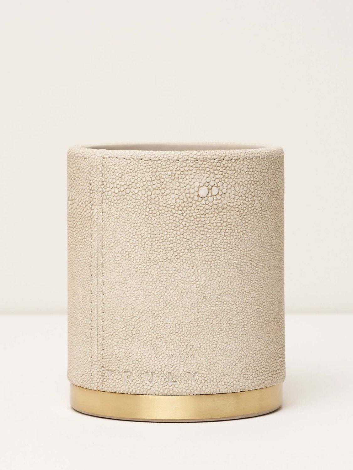 Truly Shagreen Storage Pot, Ivory