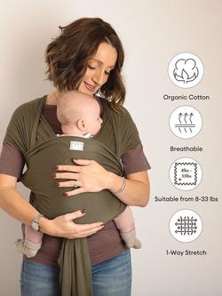 Gaia Baby Organic Cotton Stretchy Wrap Baby Carrier - view 2, Forest Green
