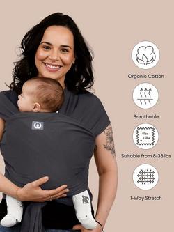 Gaia Baby Organic Cotton Stretchy Wrap Baby Carrier - view 2, Graphite
