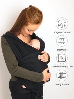 Gaia Baby Organic Cotton Stretchy Wrap Baby Carrier - view 2, Ebony