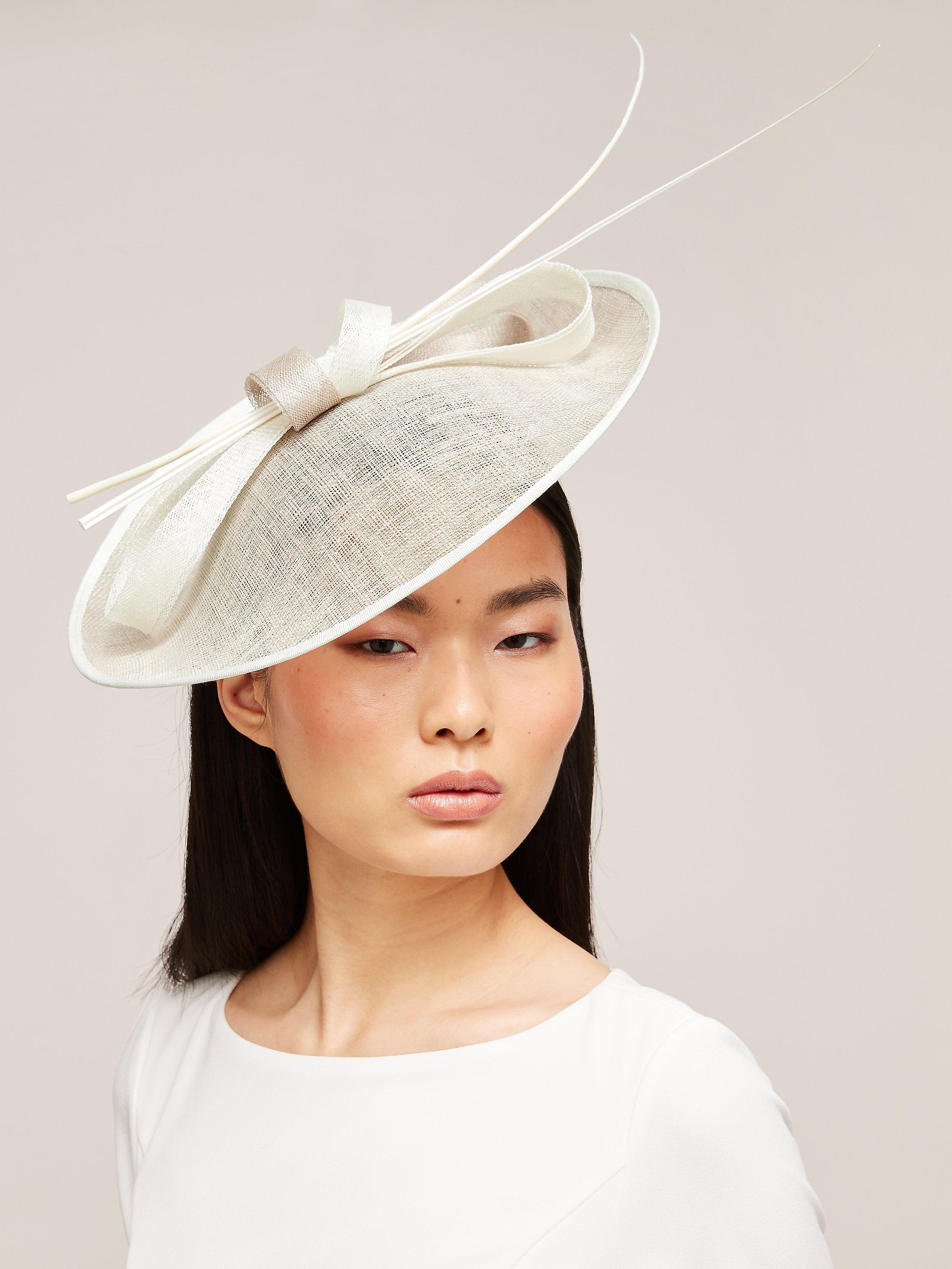 John Lewis Daisy Occasion Fascinator, Taupe/Ivory
