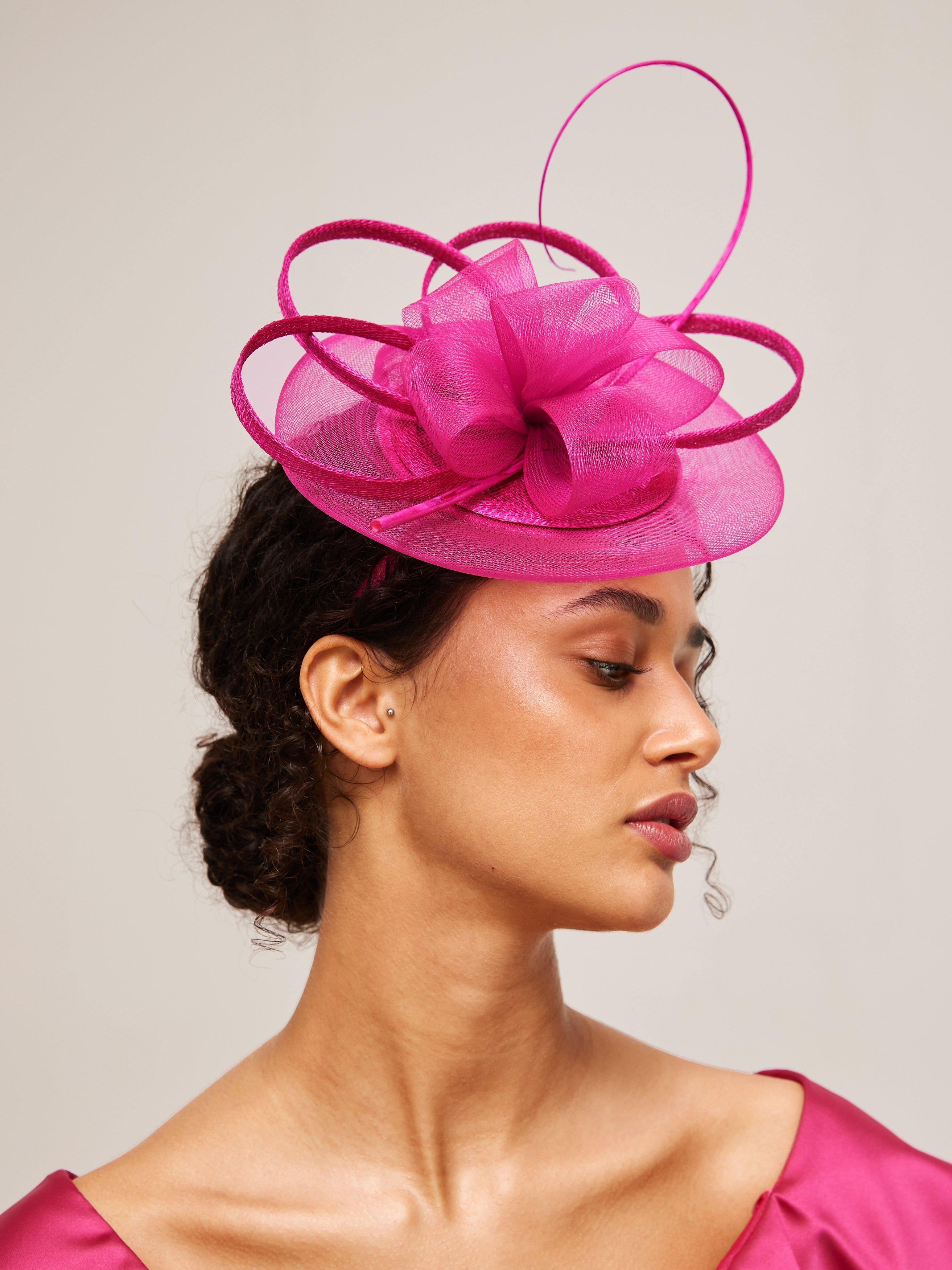 John Lewis Deidre Small Disc Occasion Hat, Fuschia