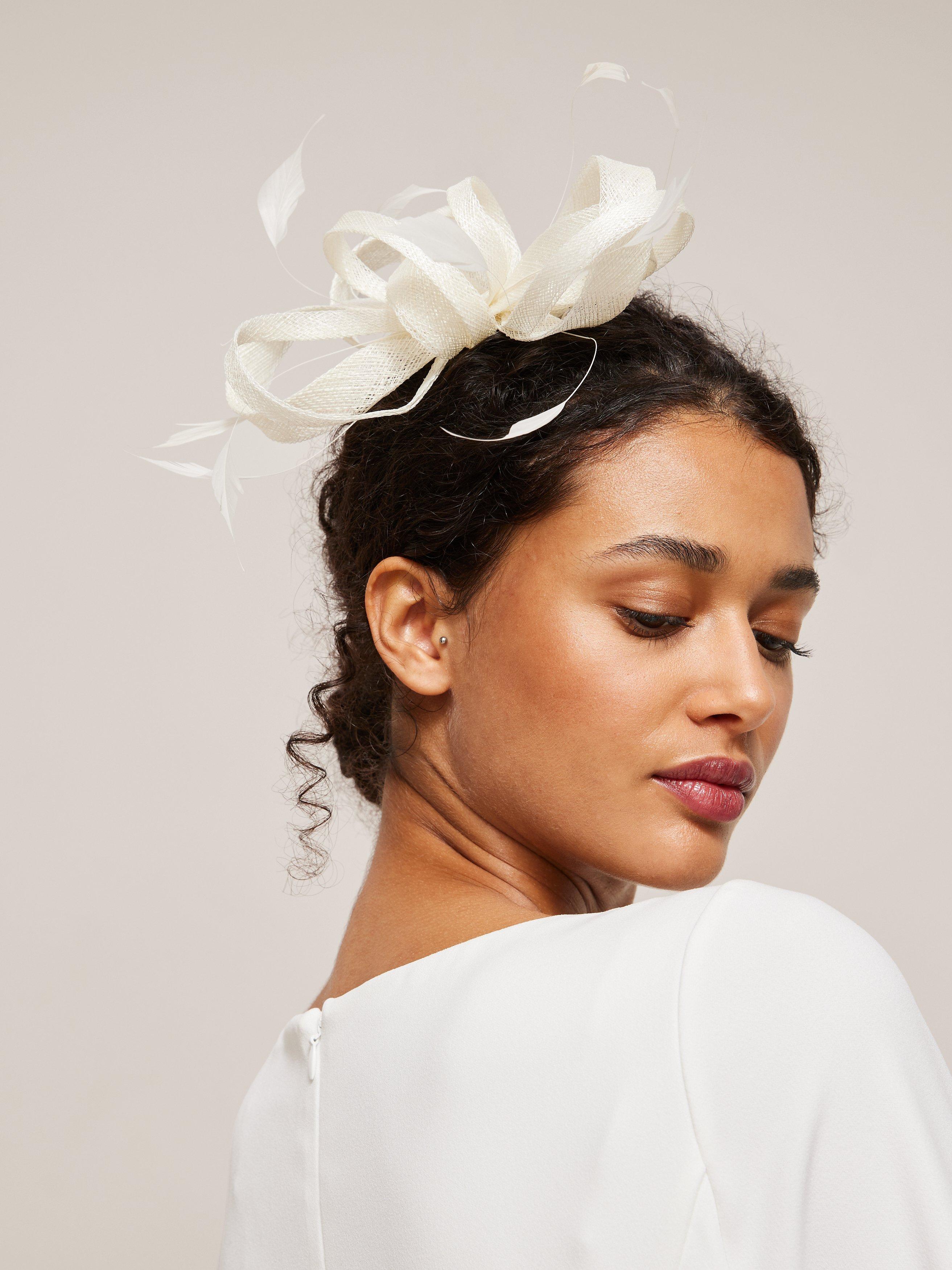 John Lewis Denise Bow Comb Fascinator, Ivory