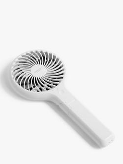 John Lewis Handheld & Foldable Desk Fan, 4 inch, White