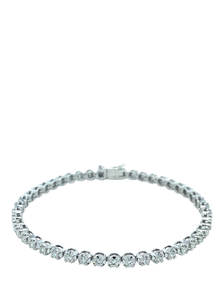 E.W Adams 18ct White Gold Diamond Tennis Bracelet - view 2, White Gold