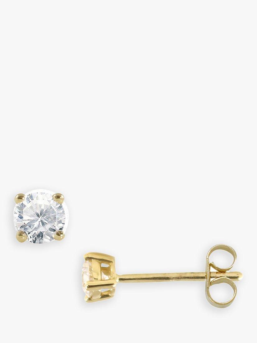 Product image 1 of 3, which shows E.W Adams 18ct Yellow Gold Round Brilliant Cut Diamond Stud Earrings, 0.50ct