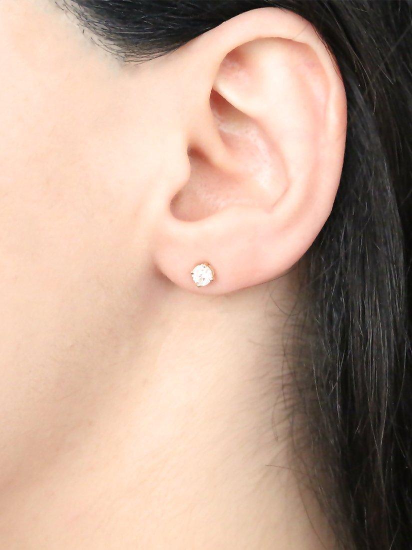 Product image 2 of 3, which shows E.W Adams 18ct Yellow Gold Round Brilliant Cut Diamond Stud Earrings, 0.50ct
