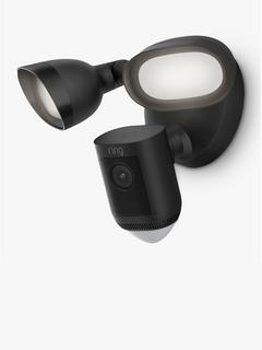 Ring Floodlight Cam Wired Pro Smart Security Camera with Built-in Wi-Fi & Siren Alarm, Black