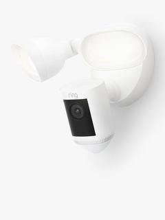 Ring Floodlight Cam Wired Pro Smart Security Camera with Built-in Wi-Fi & Siren Alarm, White