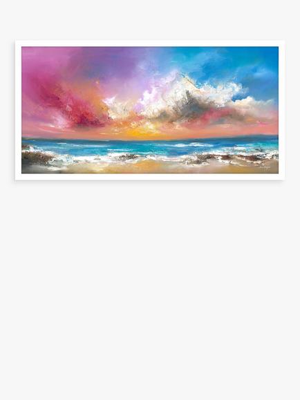 John Lewis Anna Schofield 'Follow Your Heart' Embellished Framed Print, 64.5 x 124.5cm, Pink/Multi, Pink/Multi