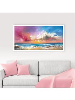 John Lewis Anna Schofield 'Follow Your Heart' Embellished Framed Print, 64.5 x 124.5cm, Pink/Multi - view 2, Pink/Multi