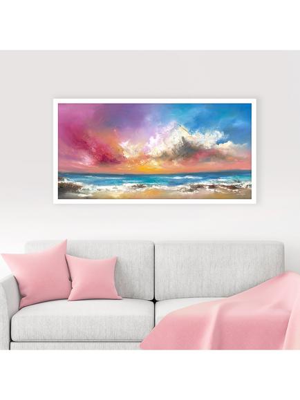 John Lewis Anna Schofield 'Follow Your Heart' Embellished Framed Print, 64.5 x 124.5cm, Pink/Multi - view 2, Pink/Multi