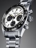 Seiko SSC813P1 Men's Prospex Speedtimer Solar Date Chronograph Bracelet Strap Watch, Silver/Black